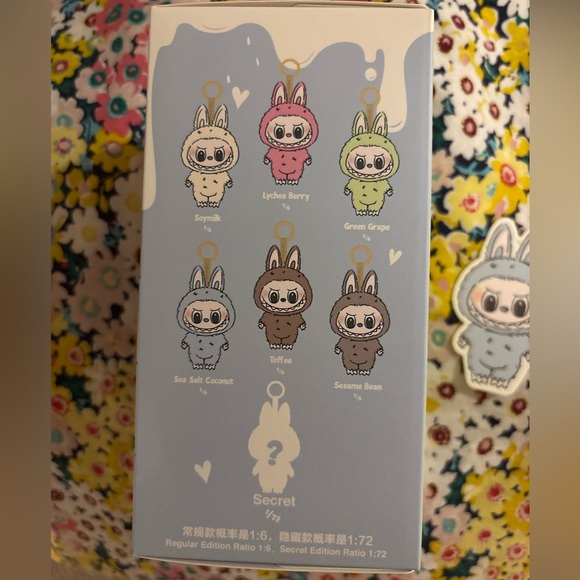 Pop mart Macaron Labubu Sea Salt Coconut Vinyl Plush Pendant Keychain - Picture 4 of 6